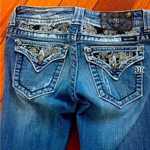 Lace & Rhinestone Miss Me Bootcut Jeans